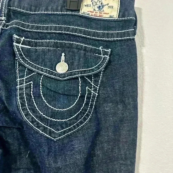 177. True Religion Becky Jeans 31 Bootcut Low Rise Dark Wash 5 Pocket - Picture 4 of 8